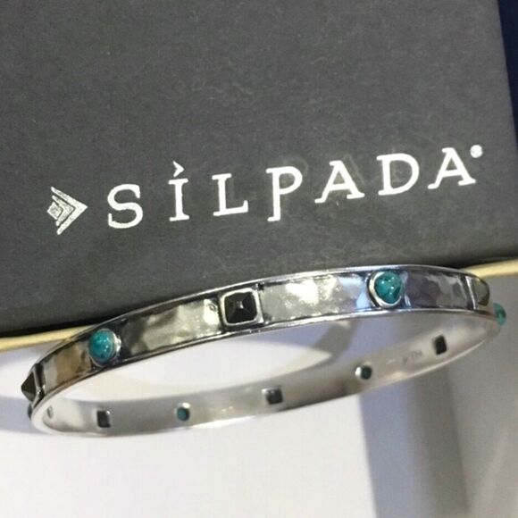 SILPADA Turquoise Sterling Silver 925 Bangle - Picture 1 of 9